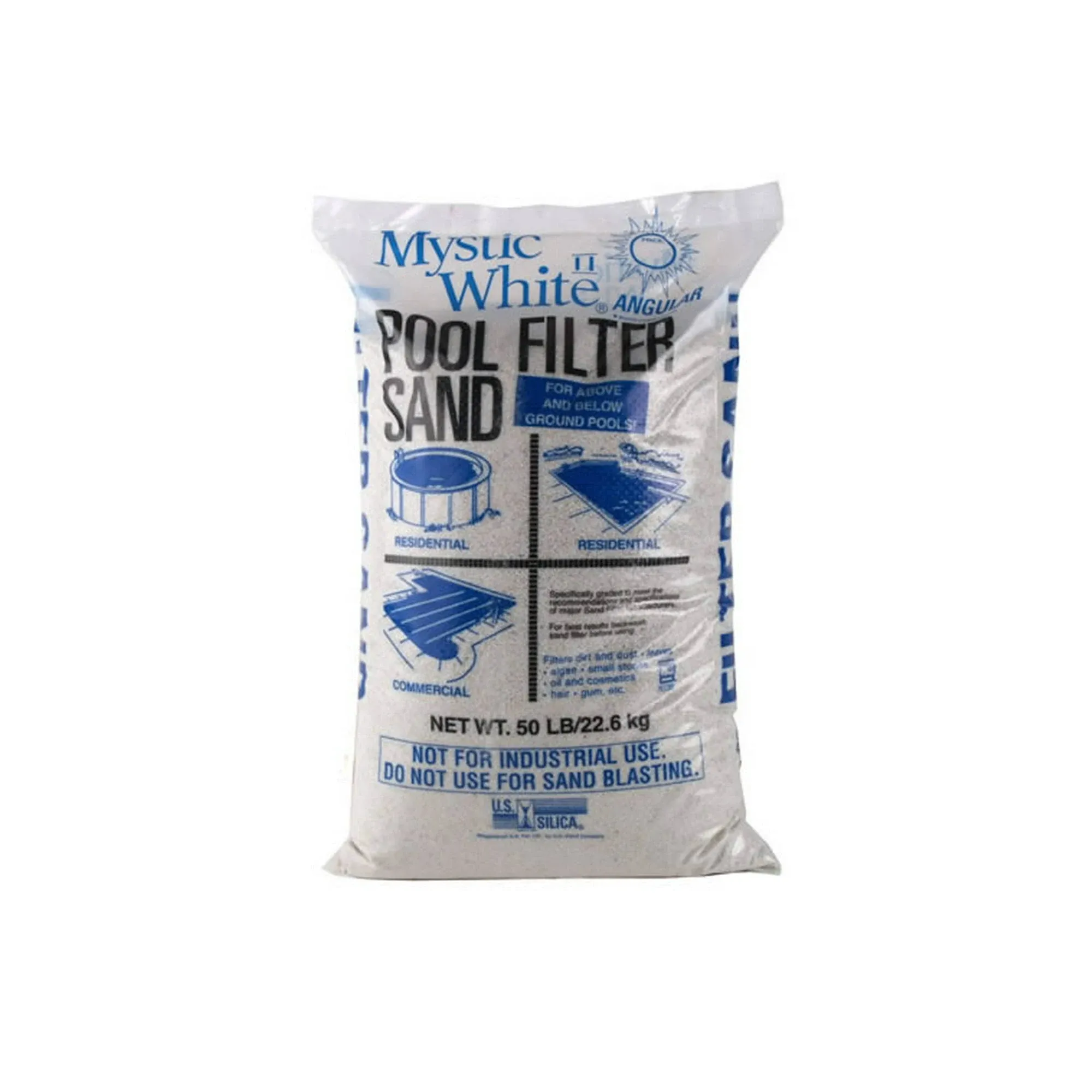 Mystic White II Swimming Pool Filter Sand - 50lb Bag