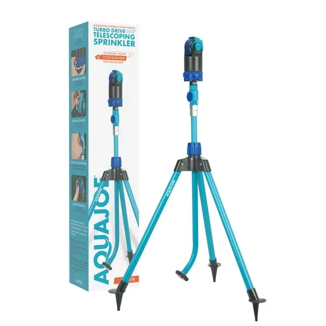 Aqua Joe Indestructible Turbo Drive 360-Degree Telescoping Tripod Sprinkler AJ-6PSTB