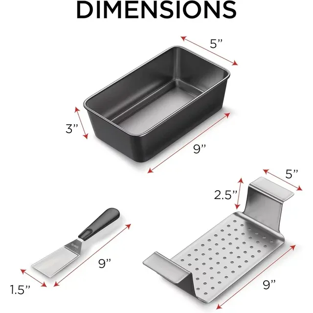Elbee Home Premium 9 inch Meatloaf Pan with Easy Removal Perforated Tray Insert