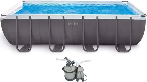 Intex 18' x 9' x 52" Ultra Frame Rectangular Above Ground Pool Set with Floats