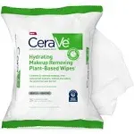 Cerave Wipes, Plant-Based, Makeup Removing, Hydrating - 25 pre-moistened towelettes