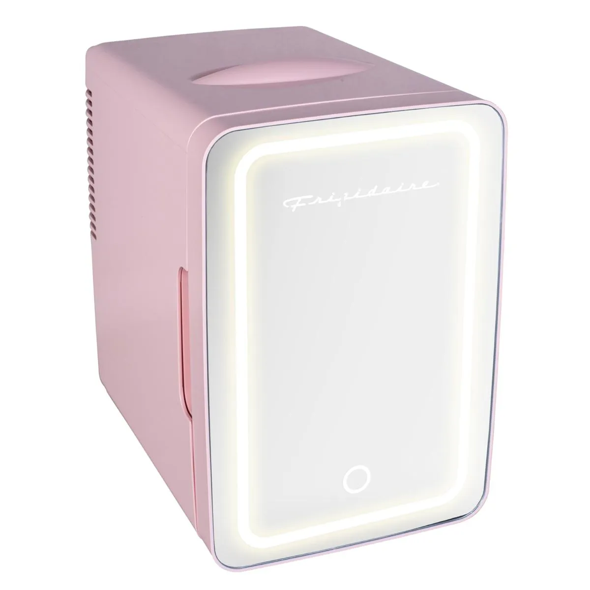 Frigidaire Pink Mini Fridge with Lighted Mirror Door