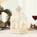 JHY DESIGN Decorative Lantern 9.5 High Metal Candle Lantern Vintage Style Hangin