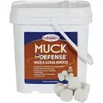 The Pond Guy Muck Defense, Natural Sludge Control Treatment, Water Garden Mud Digester & Odor Remover, Fish, Bird & Pet Safe, Easy Dosing, 24 Tablets