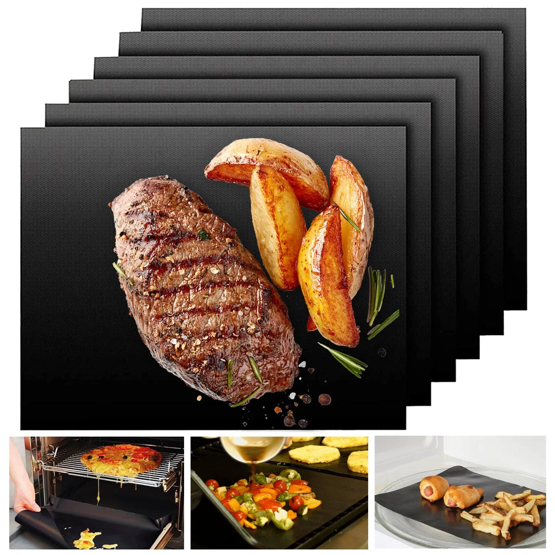 UBeesize Grill Mats for Outdoor Grill (Set of 6)