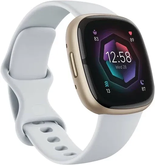 Fitbit Sense 2 Health Smartwatch - Lunar White/Platinum