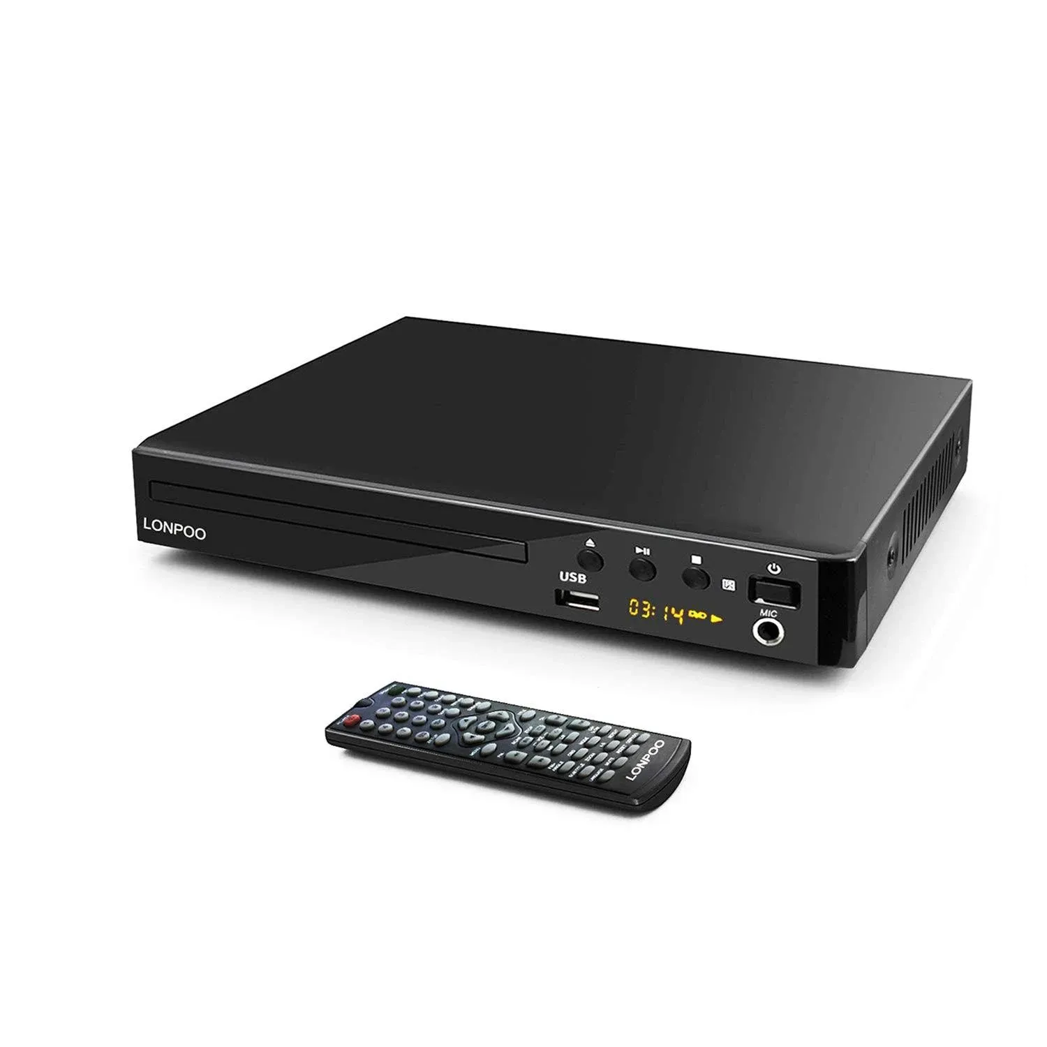 Dvd Player for Tv,lonpoo Full HD Dvd CD Player with HDMI,Region Free,Anti-Skip,No Picture Freeze,Noise Cancellation