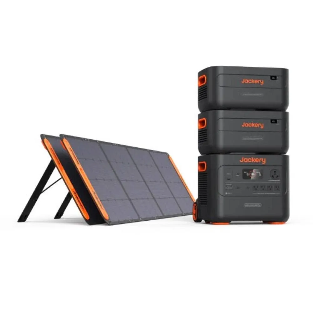 3000W Output/6000W Peak Explorer 2000 Plus Solar Generator w/Expandable Extra Battery Pack and Two 200W Solar Panels