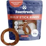 Pawstruck All Natural 4" Bully Stick Rings for Dogs, Grain Free, Low Odor, Single Ingredient, & Rawhide-Free Dental Chew Treat B