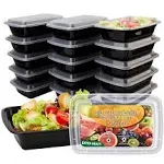 Ezalia 15 Pack Meal Prep Containers 32oz, Plastic Food Prep Containers with Lids, Leakproof to Go Containers with Lids