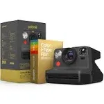 Polaroid Now 2nd Generation I-Type Instant Camera + Golden Moments Film Bundle - Now Black Camera + 16 Gold Color Photos (6288)