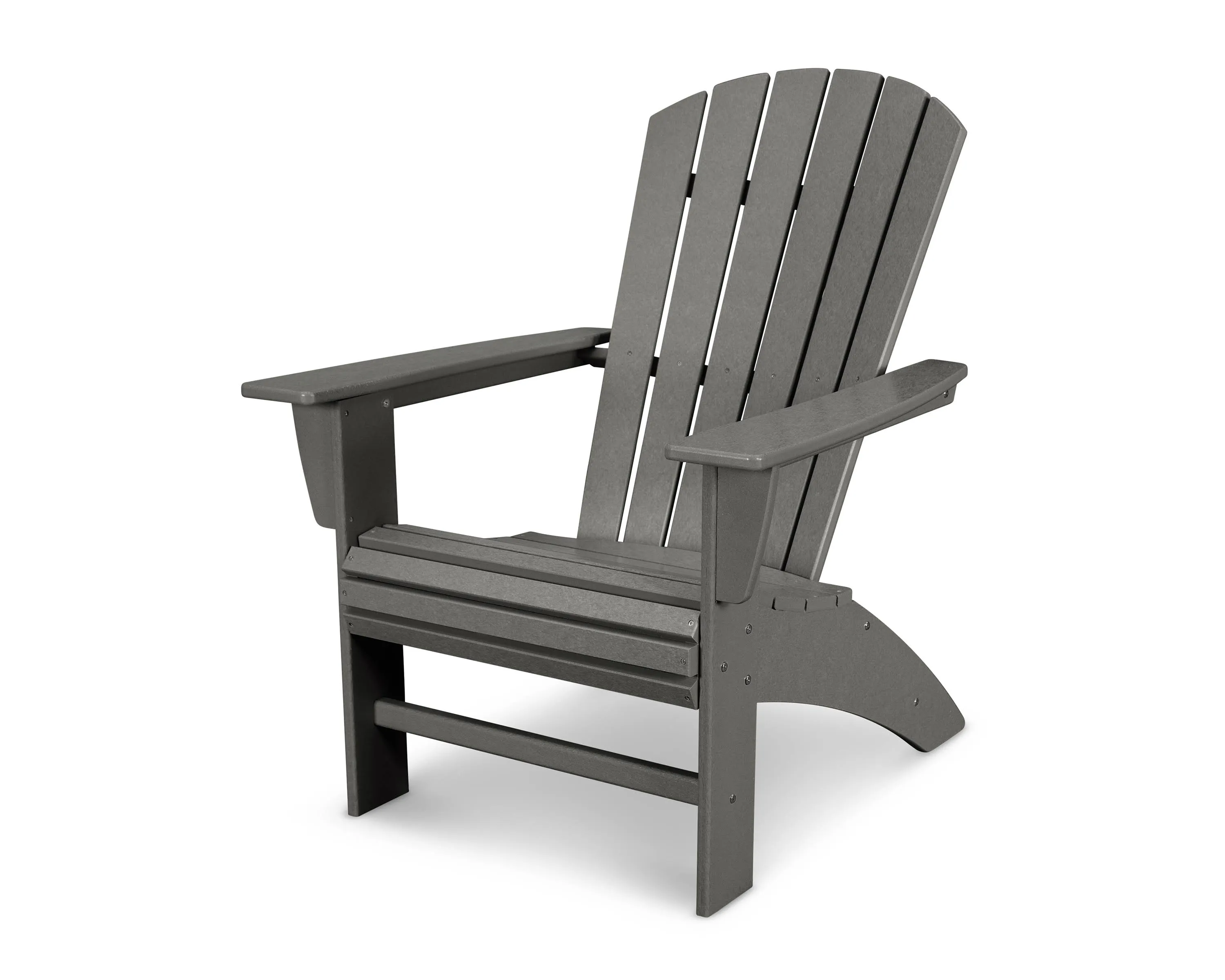 Polywood Slate Grey Nautical Curveback Adirondack Chair