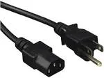 Monoprice 3-Prong Power Cord - 6 Feet - Black (6 Pack) NEMA 5-15P to IEC 60320 C13 18AWG 10A 125V Works with Most Pcs Monitors Scanners &