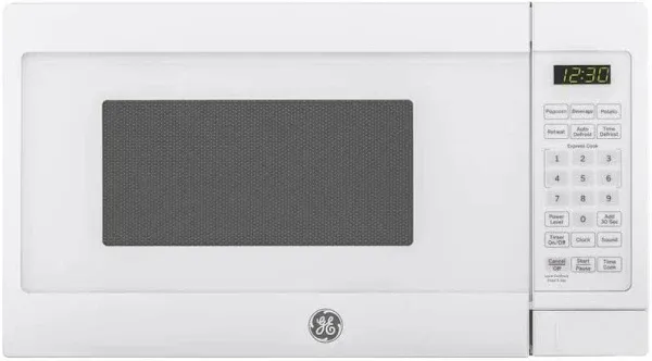 GE GCST07N1WWW Microwave Oven, 700-watt 6 Auto Cooking Settings, Kitchen Essentials for The Countertop, Dorm Room or Apartment, Child-Lock Technology 0.7 Cu. Ft, White