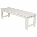 Shine Company Outdoor Wooden Backless Patio Garden Bench, 4 ft, Eggshell White