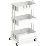 Simple Houseware Heavy Duty 3-Tier Metal Utility Rolling Cart