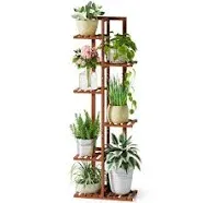 6 Tier Bamboo Indoor Plant Stand Corner Shelf Planter Holder Brown Plants Indoor