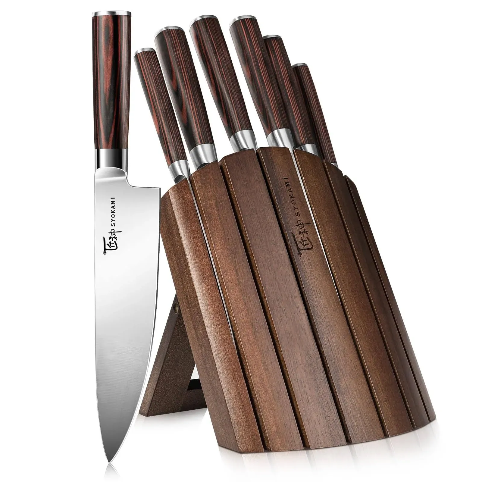 Knife * Set, 7 * * * Knives * * *-* Or * Organizer, * Sharp * * Steel * Knife * Wood *, * * *