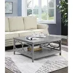 Omega Square 36" Coffee Table in Gray - Convenience Concepts 203263GY