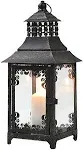 JHY DESIGN Decorative Candle Lantern 15&#039;&#039;High Vintage Black With Gold Brush 