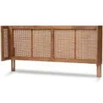 Baxton Studio Rina King Wood Headboard, 79.53-inch W x 9.84-inch D x 30.12-inch H, Ash Walnut (159-9817-HiT)