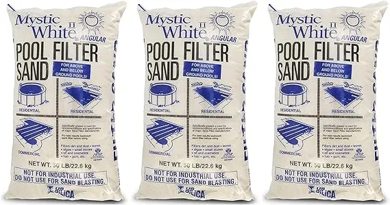 U.S. Silica 50 Pound Mystic White Non Corroding Non Staining Premium Swimming Pool Filter Sand Refill with for Above Ground Pools, White