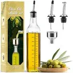 17Oz Clear Glass Olive Oil Dispenser Bottle - 500Ml Oil &amp; Vinegar Cruet