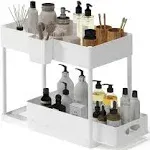 Storagebud 2-Tier Sliding Under Sink Organizer - White - 1 Pack