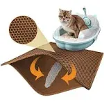 Pieviev Cat Double Layered Waterproof Litter Mat 30" x 24" / Brown