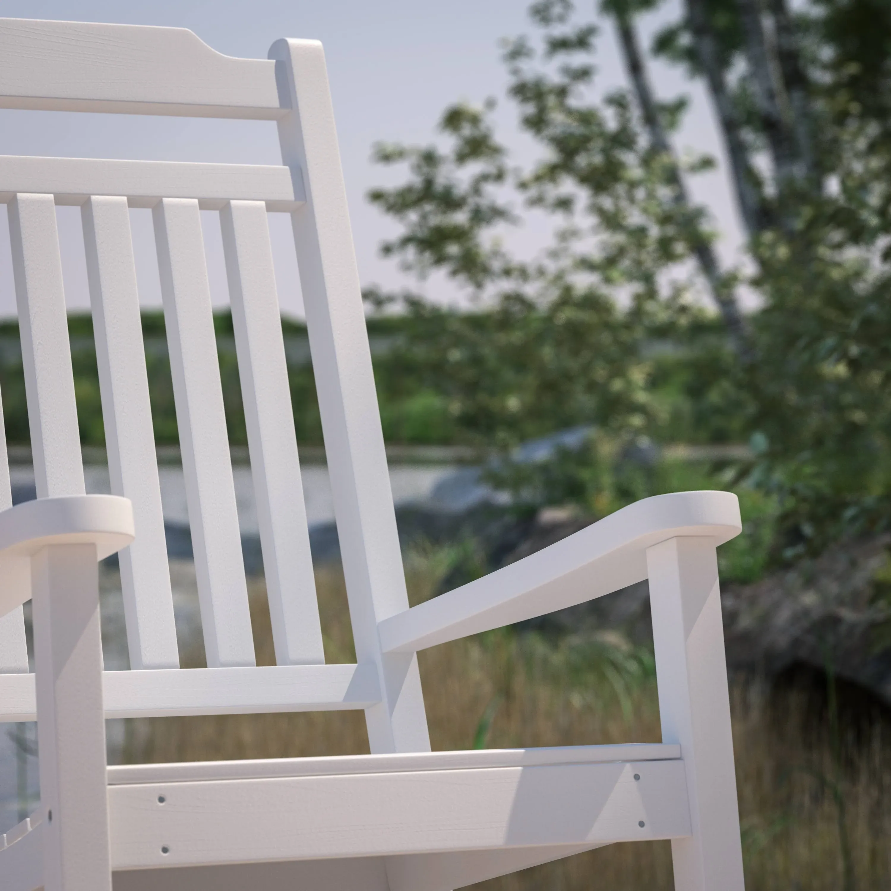 POLYWOOD Vineyard Porch Rocking Chair (Black)