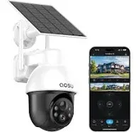 Solar Security Camera Wireless Outdoor System, 3K/5MP Battery Powered WiFi Ca...