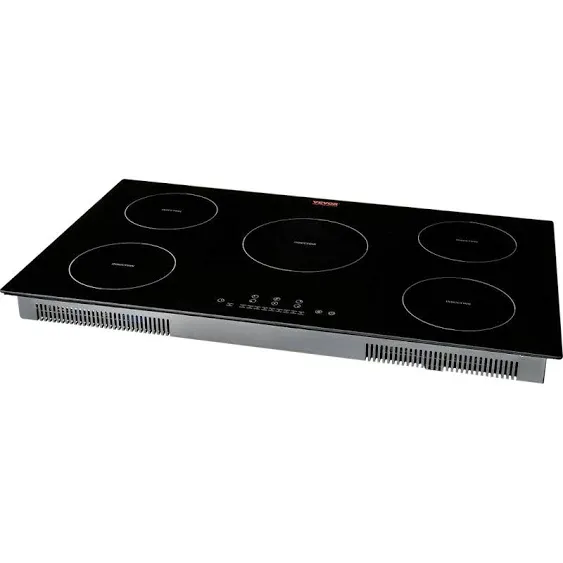 VEVOR 36 in. 9200W Electric Cooktop 5-Elements Ceramic Induction Stove Top Built-in Magnetic Cooktop Black