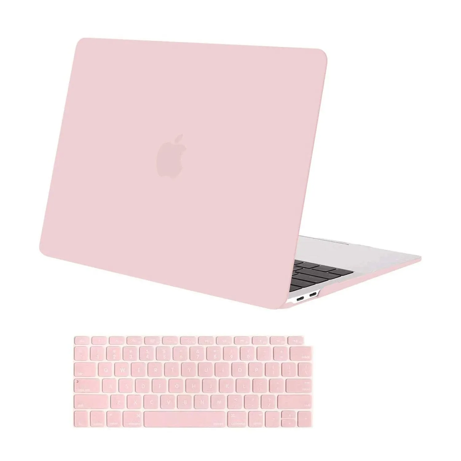 MOSISO Compatible with MacBook Air 13 inch Case 2022 2021 2020 2019 2018 Release A2337 M1 A2179 A1932 Touch ID, Plastic Hard Shell Case & Keyboard Cover for MacBook Air 13.3 inch Case, Rose Quartz