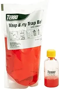 TERRO T515 Wasp & Fly Trap Plus Fruit Fly – Refill, 1 Pack