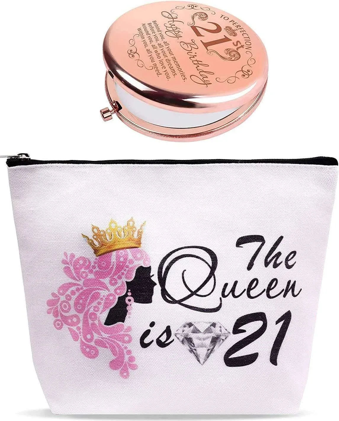 21st Birthday, 21st Birthday Gifts for Women, 21st Birthday Gifts for Her,21st Birthday Girl,21st Birthday Mirror,21 Birthday Makeup Bag, Finally 21, 21 Birthday Decorations