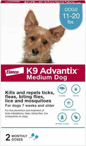 Dog Flea And Tick Killer - Elanco K9 Advantix - Small Dogs 4-10 LBS 1 Box