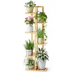 ROSSNY Plant Stand Indoor, 6 Tier 7 Potted Bamboo Plant Stands for Indoor Plants, Corner Plant Stand,Plant Shelf for Indoor, Tiered Plant Stands, PLA