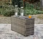 Harbor Court Gray Console with Drink Holders