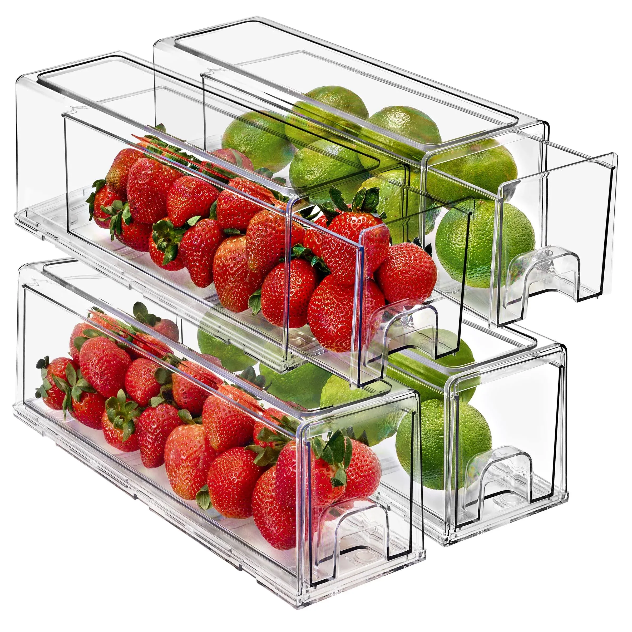 Shop Sorbus Fridge Drawers - Clear Stackable Pull Out Refrigerator Organizer Bins - Food Storage Containers for Kitchen, Refrigerator, Freezer, Vanity