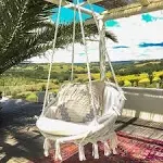 Mertonzo Hammock Swing Chair for 2-16 Years Old Kids Handmade Knitted Macrame Hanging Swing Chair for Indoor Bedroom Yard Garden- 230 Pound Capacity