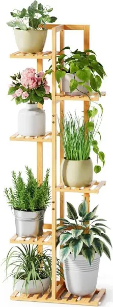 Bamboo Plant Stand Plant Stands for Indoor Tall Plant Rack 6 Tier Plant Shelf