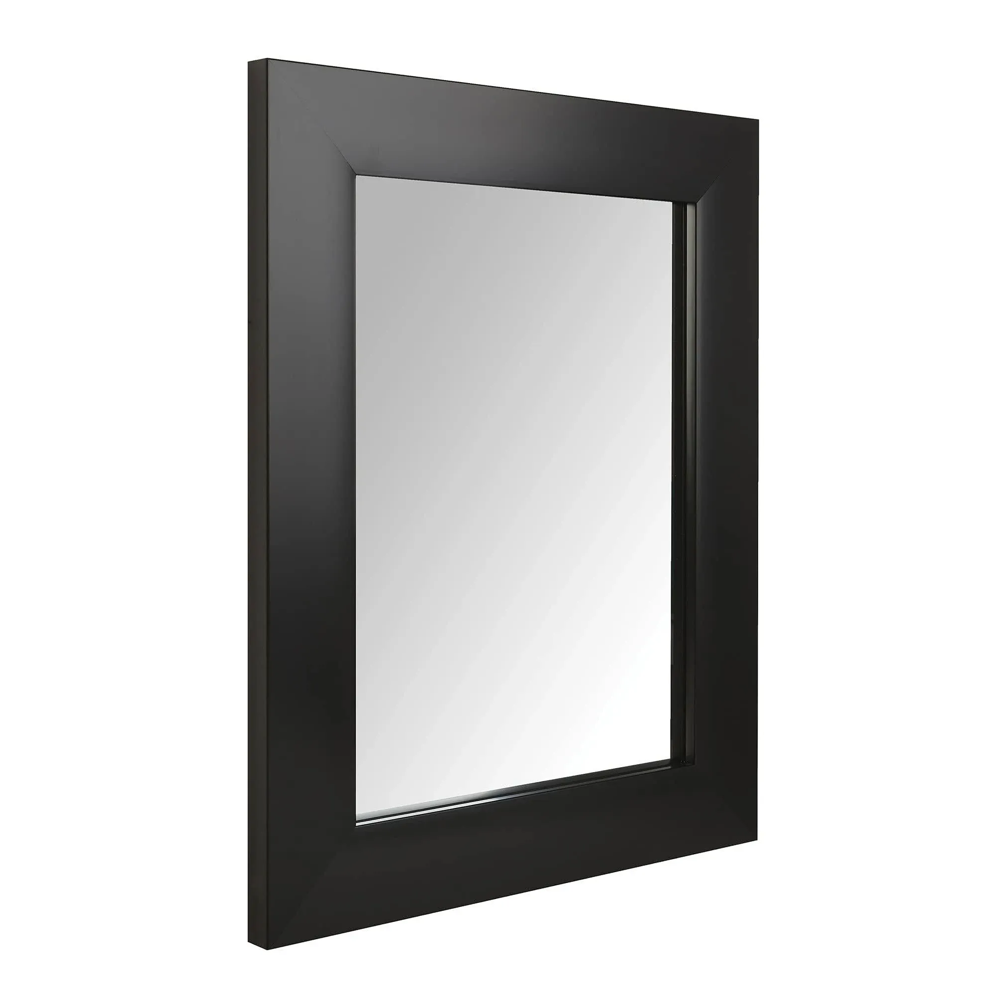 Amazon Basics Rectangular Wall Mount Mirror 16" x 20", Wide Trim, Black