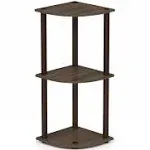 Furinno Turn-N-Tube 3-Tier Corner Display Rack Multipurpose Shelving Unit, Walnut/Brown