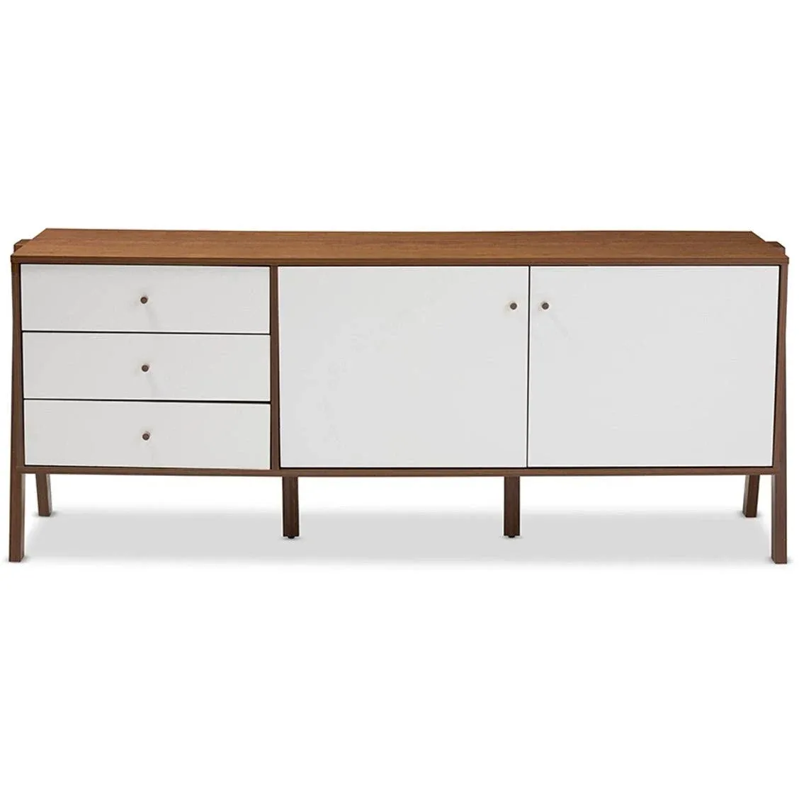 Baxton Studio Harlow Mid-Century Modern Scandinavian Style Sideboard Storage Cabinet