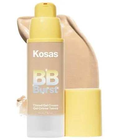 Kosas BB Burst Tinted Face Gel Cream - Supports Healthy Collagen, Smoothes Skin, Hydrates & Moisturizes - Lightweight Buildable Coverage - Medium Deep Warm 34, (1 Oz/30 ML)