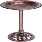 28 inch Height Polyresin Lightweight Antique Outdoor Garden Bird Bath