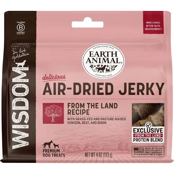 Earth Animal Wisdom Air-Dried from The Sea Recipe Jerky Strips Dog Treats, 4 oz. Bag