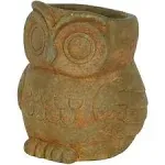 CHG CLASSIC HOME & GARDEN Small Rust Cement Owl Planter 260006P-433