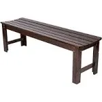 Shine Company 60" Cedar Wood Backless Patio Porch Garden Bench in Brown