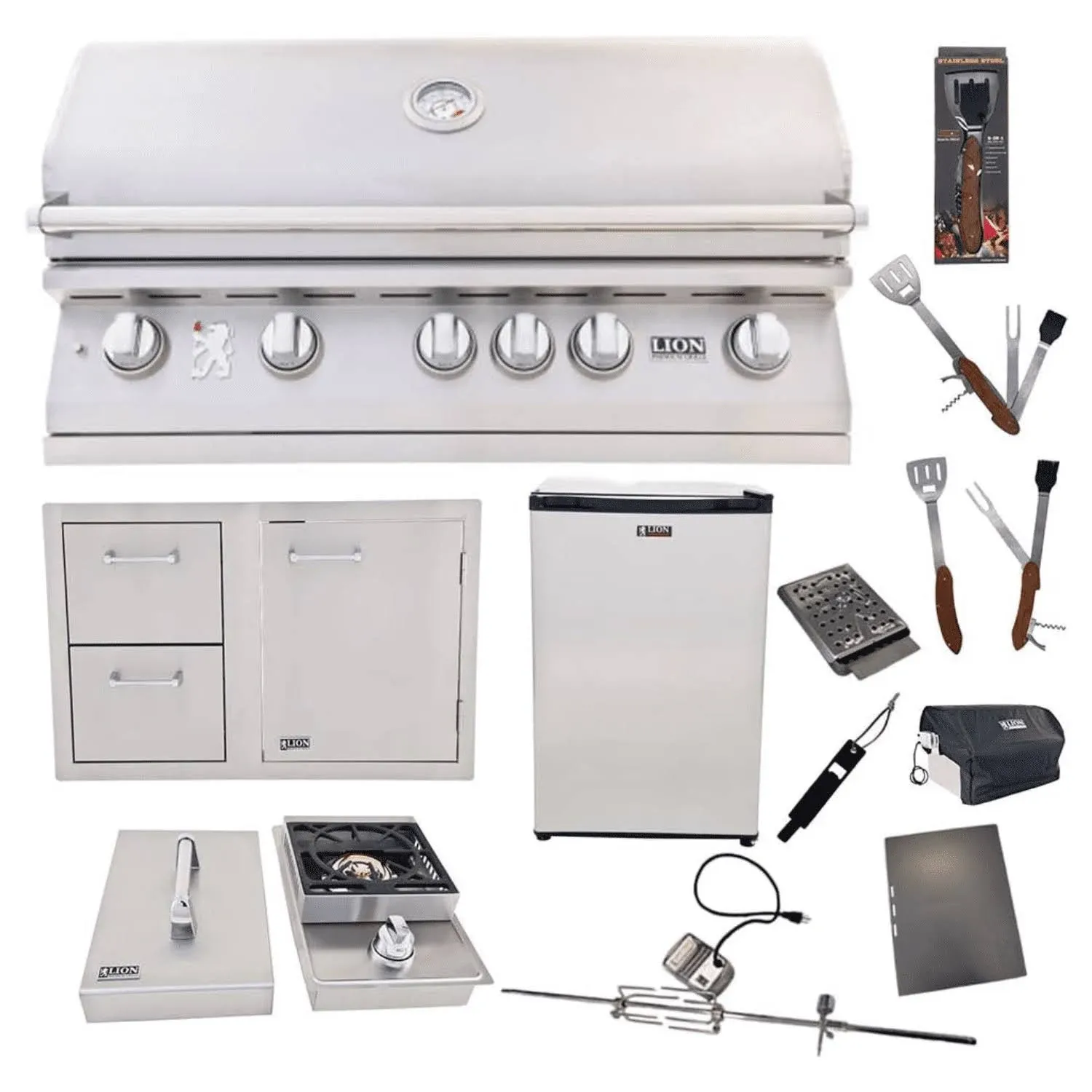 Lion Premium Grills 40-Inch Liquid Propane Grill L90000 with Single Side Burner